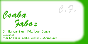 csaba fabos business card